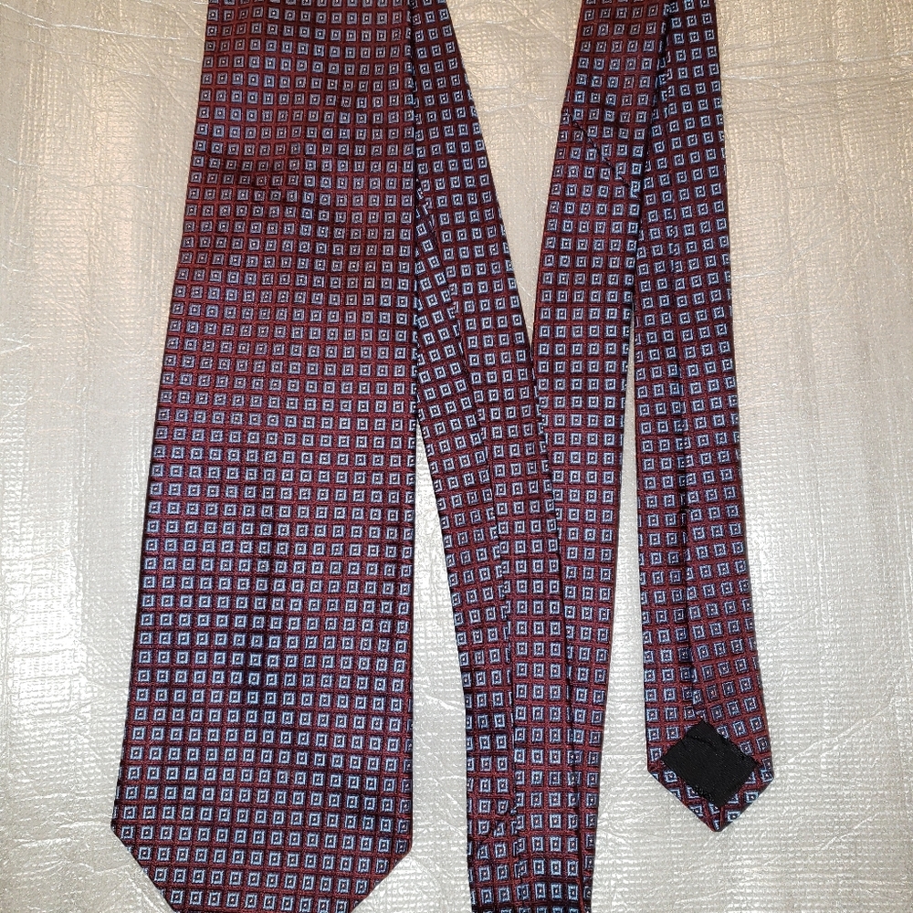 Men's Necktie by 346 Brooks Brothers in Burgundy, Periwinkle & Gold.